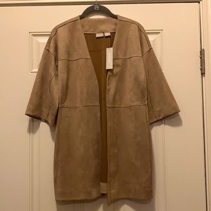 NWT Chico’s Faux Suede Jacket w/Removable Tie Belt